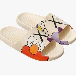 Stylish Cream and Multicolor Sandals size M 10 W 11